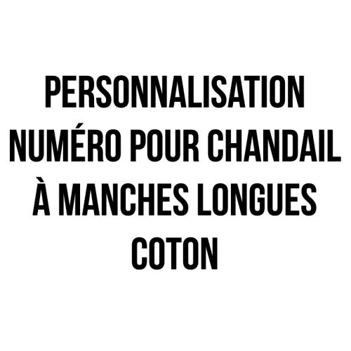 Personnalisation numéro pour chandail à manches longues coton