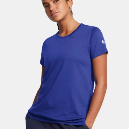 UA W'S Athletics Shortsleeve Tee Blue