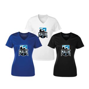 T-shirt polyester femme col V