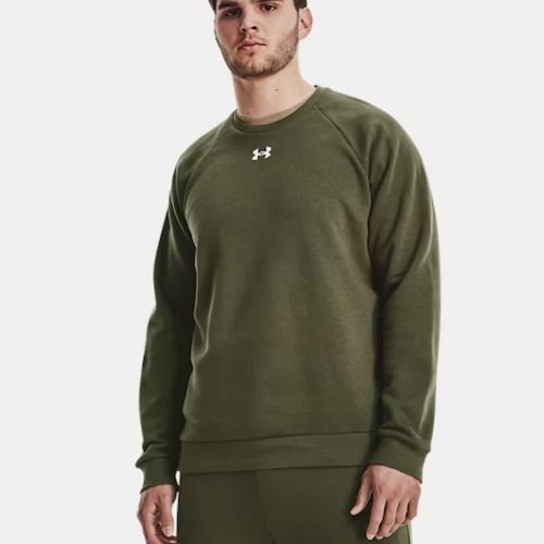 UA RIVAL FLEECE CREW GREEN