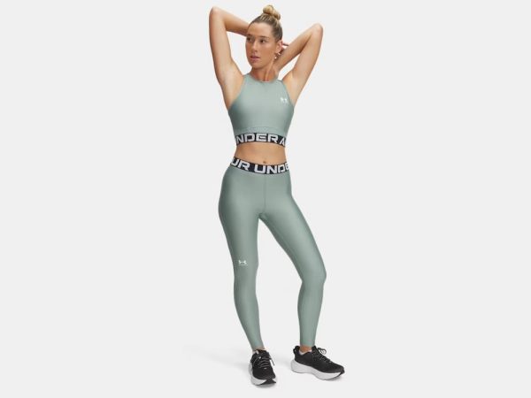 UA Women's HeatGear Leggings Vert – Image 3