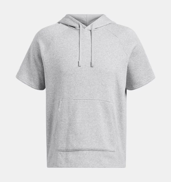 UA Rival Fleece Men's Short Sleeve Hoodie Gris – Image 4