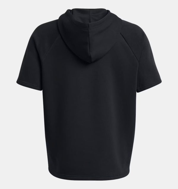 UA Rival Fleece Men's Short Sleeve Hoodie Noir – Image 5